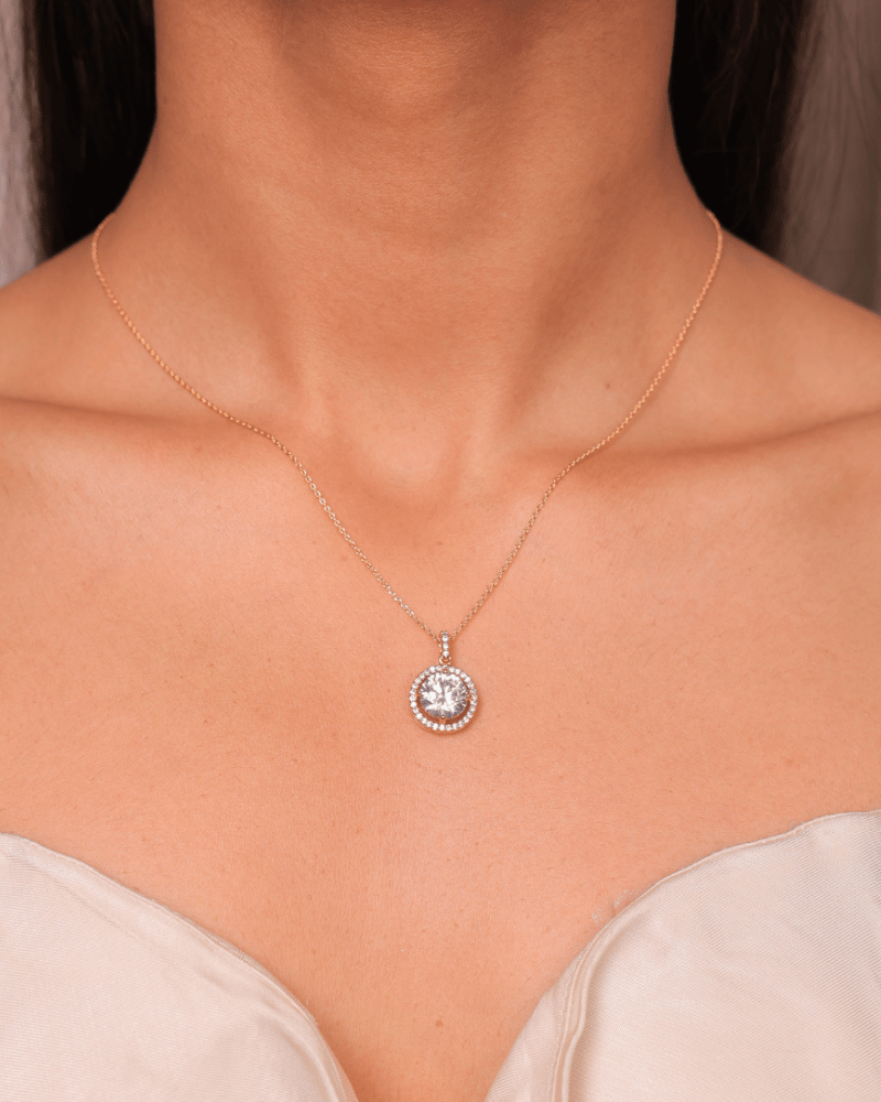 5 Carat Eternal Solitaire Pendant With Chain | Gold | Rhodium Plating