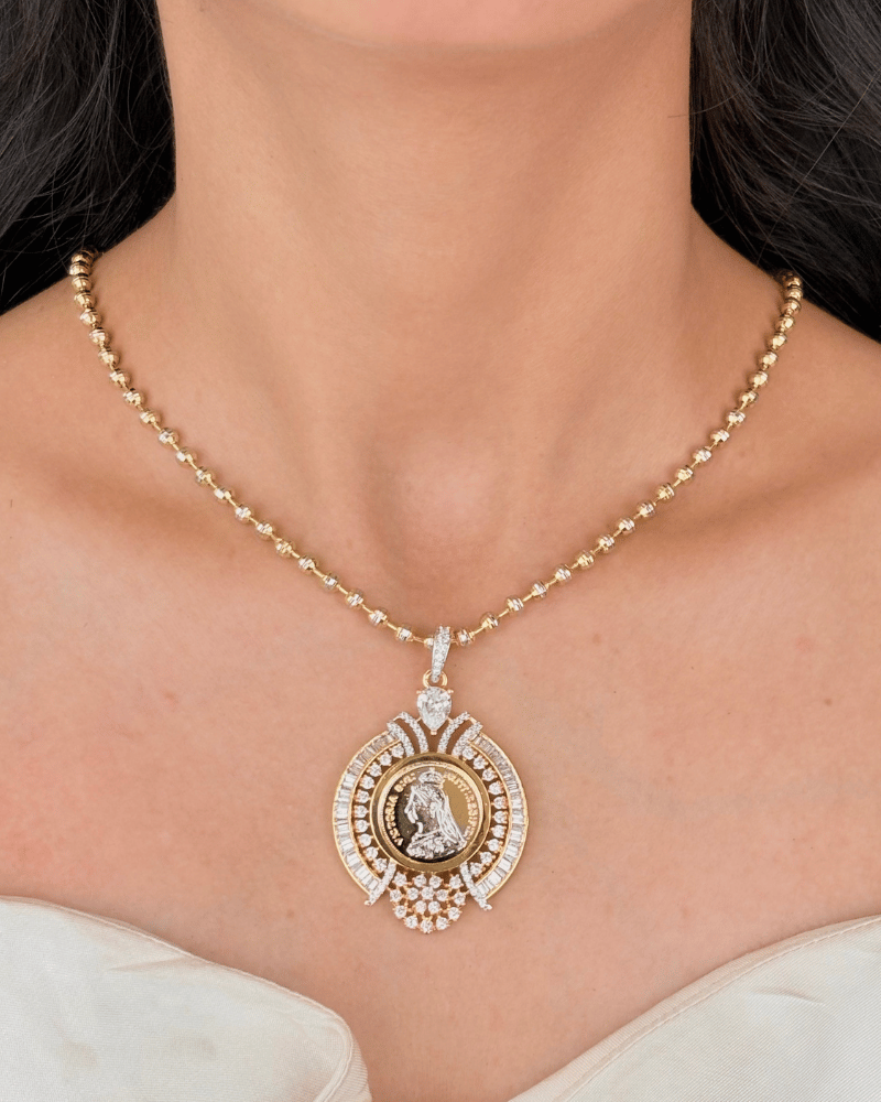 Dynasty Coin Diamond Pendant Set | Without Chain