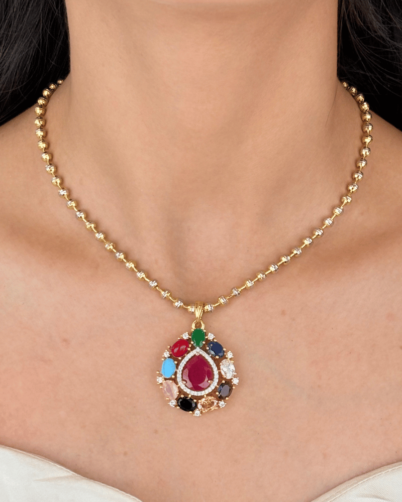 Navika Multi Color Pendant Set