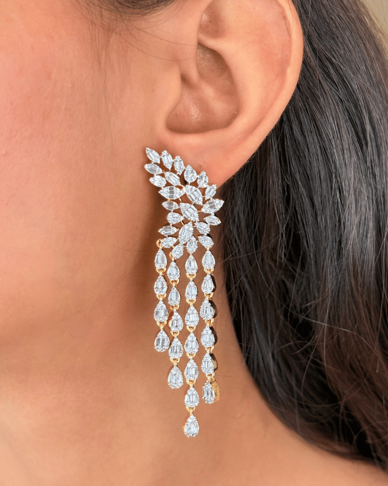 Tiara Fall Diamond Danglers