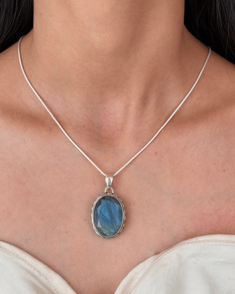 Labryn Aqua Pendant | Without Chain | 92.5 Silver Jewellery