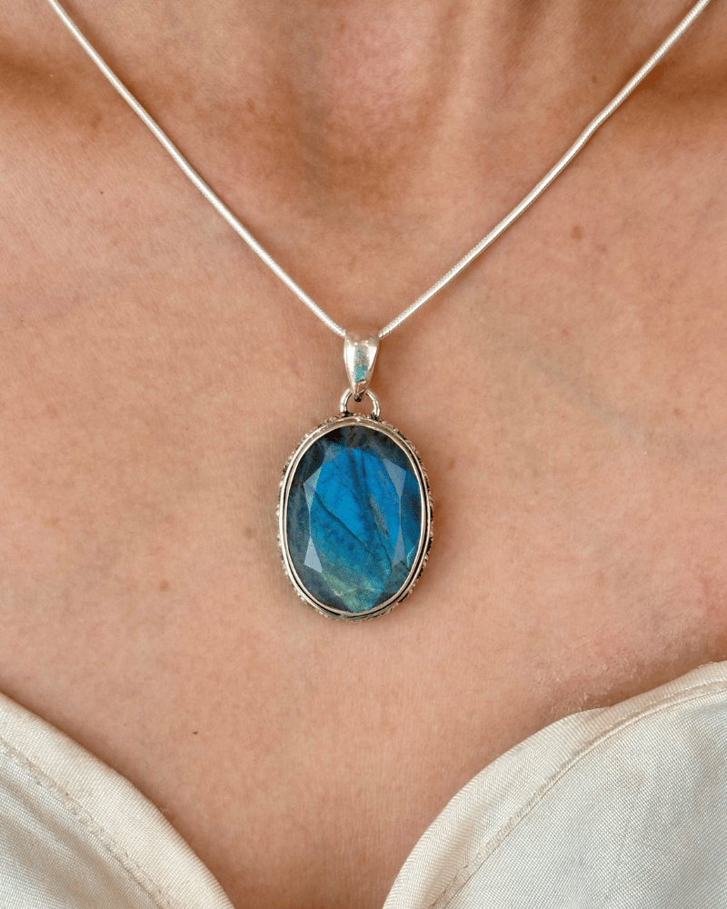 Labryn Aqua Pendant | Without Chain | 92.5 Silver Jewellery