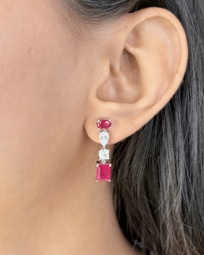 Ruby Raas Rani Diamond Necklace | Rhodium Plating
