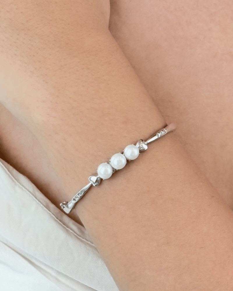 Alora Three Pearl Bracelet | Openable | 92.5 Silver Jewellery