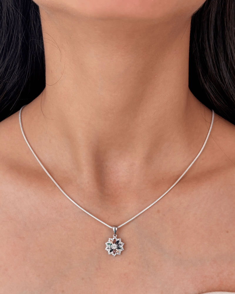 Prismea Flora Pendant Set | Without Chain | 92.5 Silver Jewellery