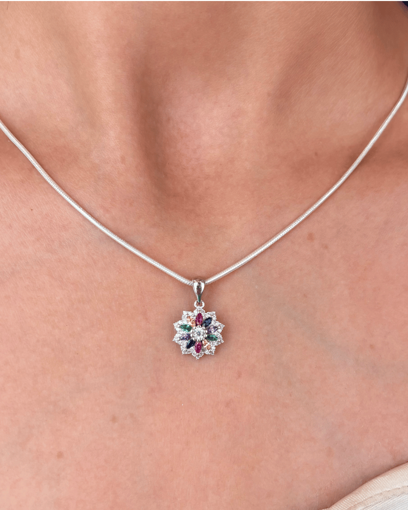 Prismea Flora Pendant Set | Without Chain | 92.5 Silver Jewellery
