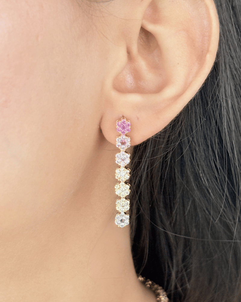 Multi Color Stardust Diamond Necklace | Rhodium Plating