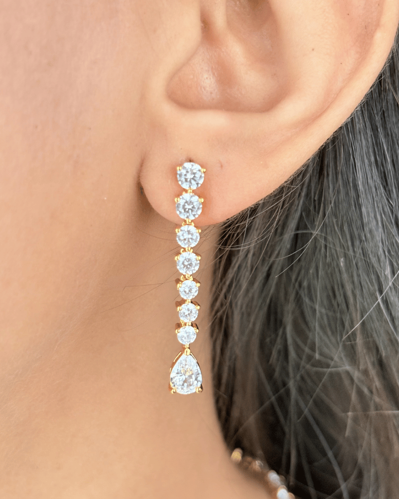 Valoria Line Diamond Necklace | Rhodium Plating
