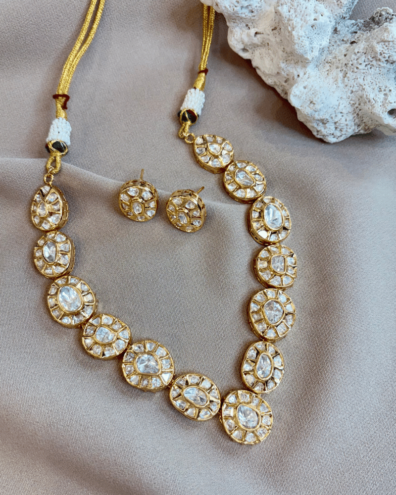Bikaneri Kundan Necklace Set (18K Gold Plating)
