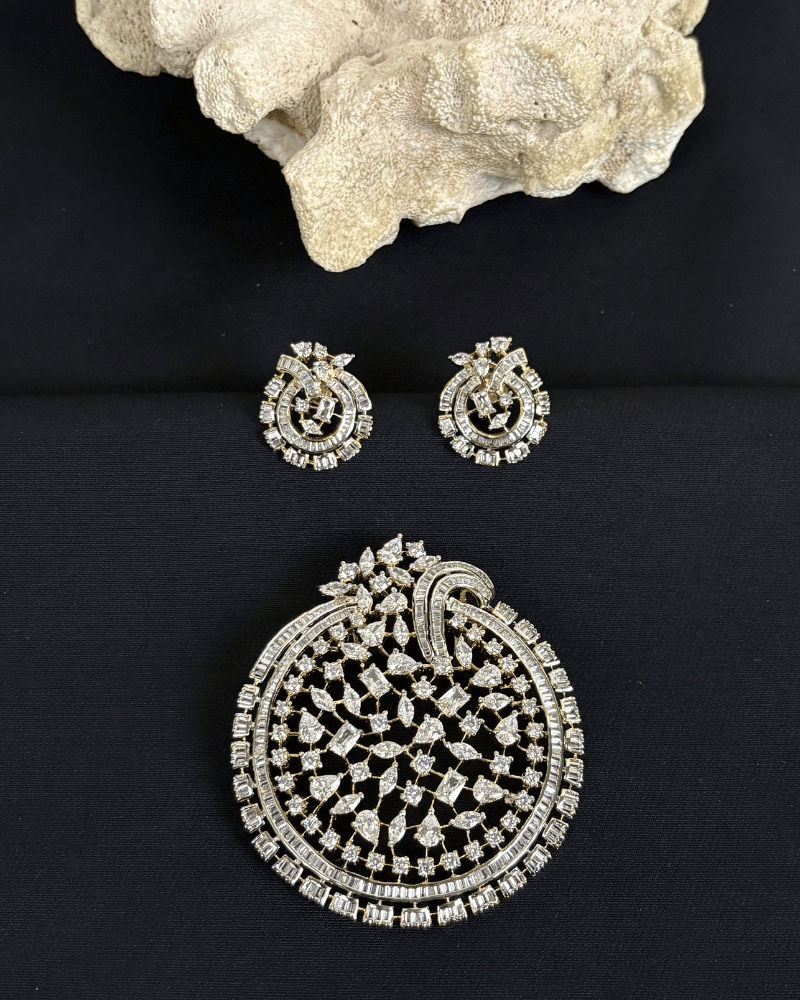 Nova Royale Diamond Pendant Set | Big Size | Screw Back