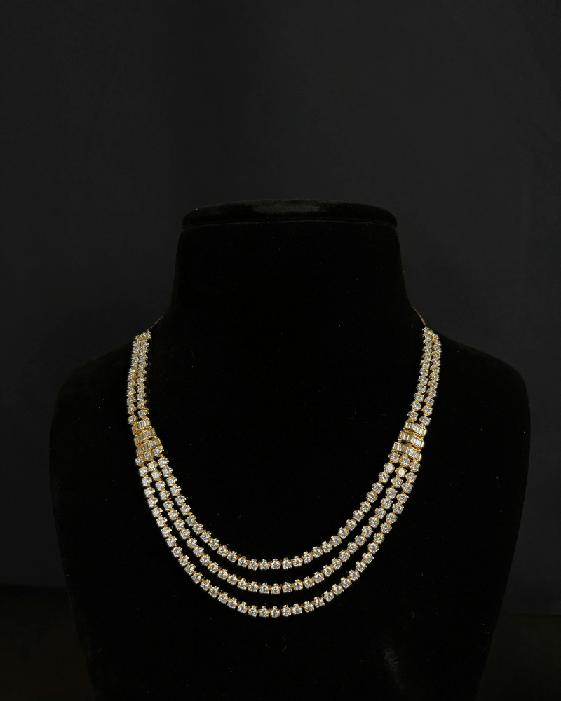 Shahi Pratibha Three Layer Diamond Necklace