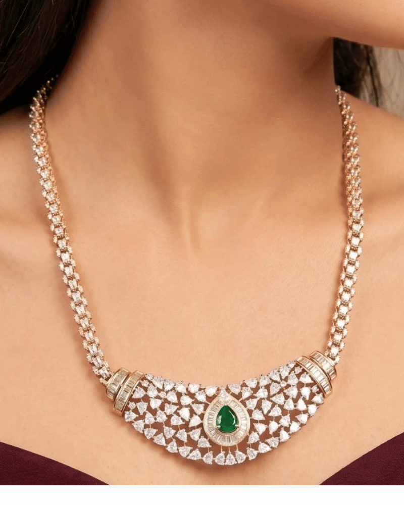 Emerald Diamond Mangalsutra | Screw Back