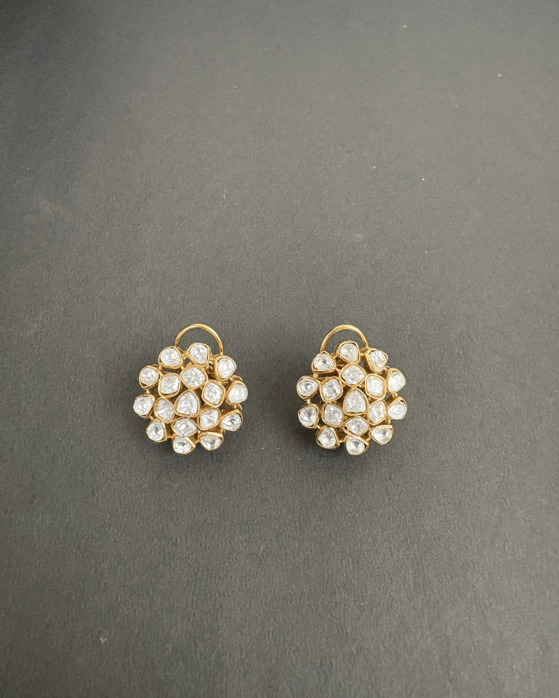 Moissanite Stud Earrings | 18K Gold Plating