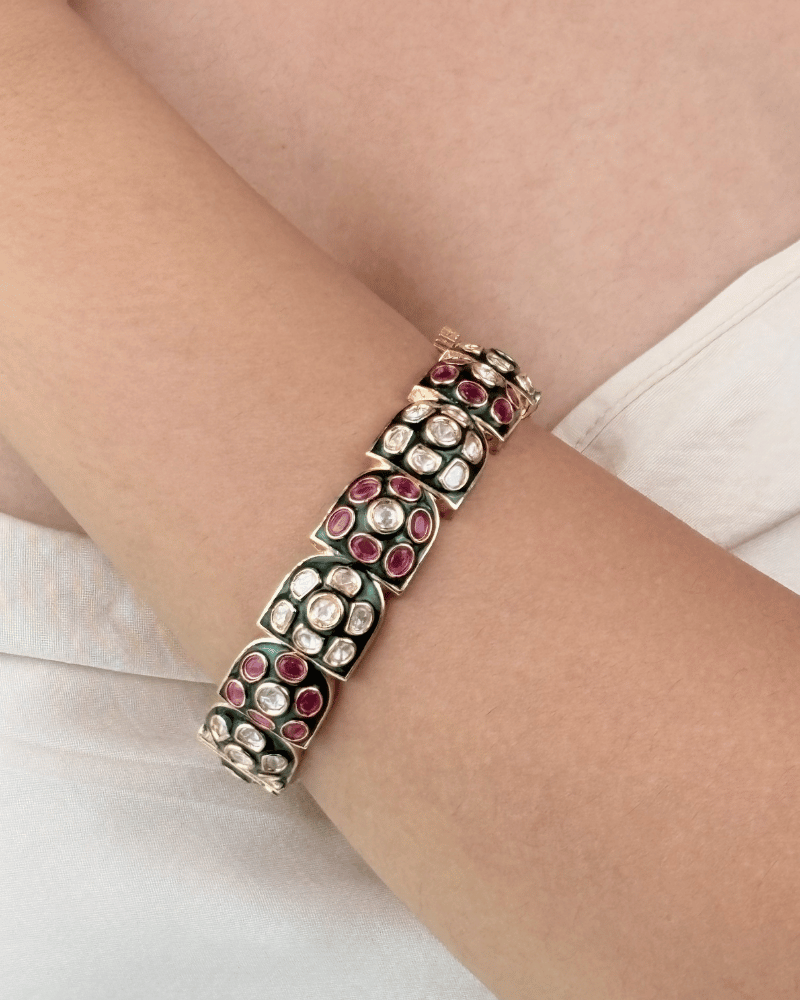 Jharokha Polki Bangles | Single Piece | Openable
