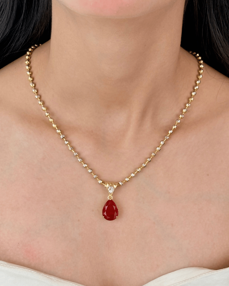 Ruby Muse Kundan Pendat Set | Without Chain | Screw Back