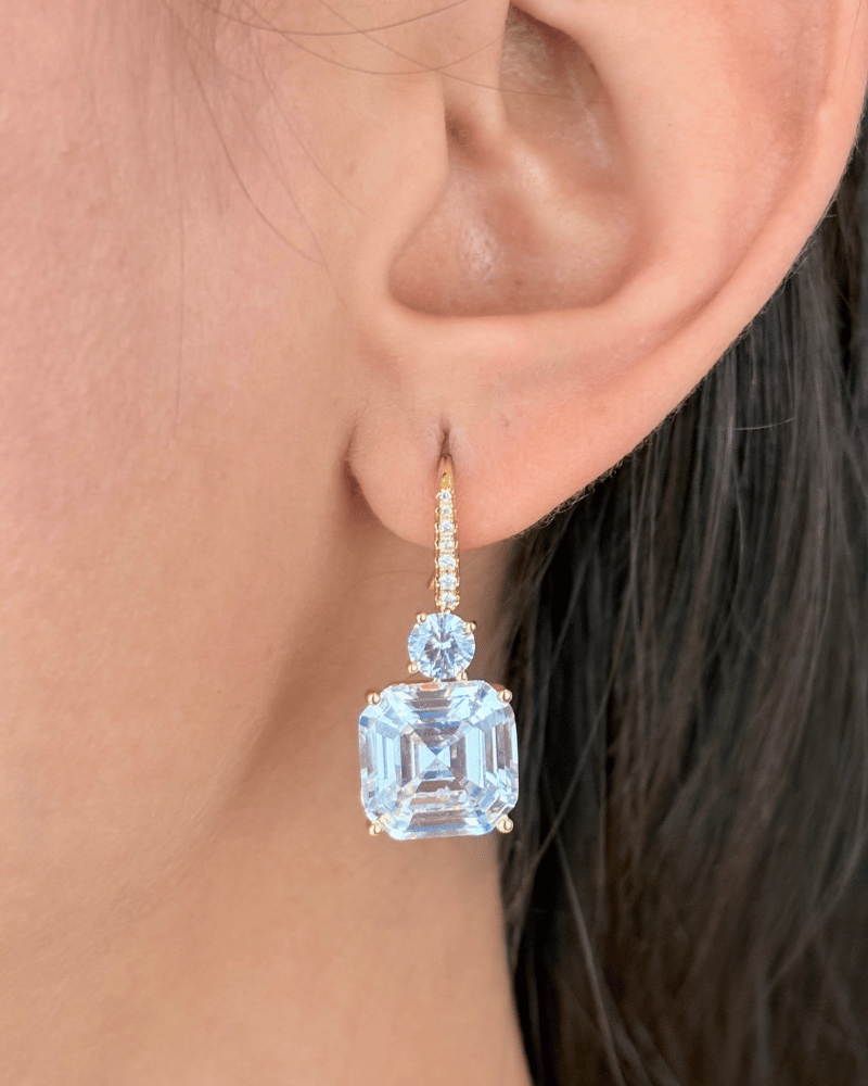 Monroe Diamond Danglers | Rhodium Plating