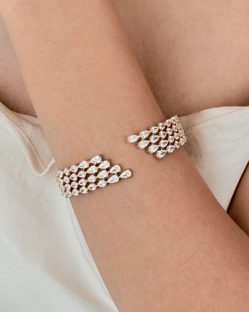 Lustre Wing Diamond Bracelet | Openable | Rhodium Plating | Gold