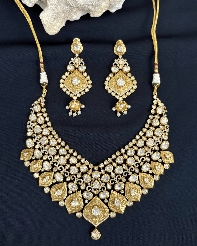 Maharani Vamika Haar | Mint Work | 18K Gold Plating