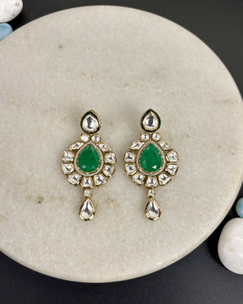 Raktika Emerald Danglers