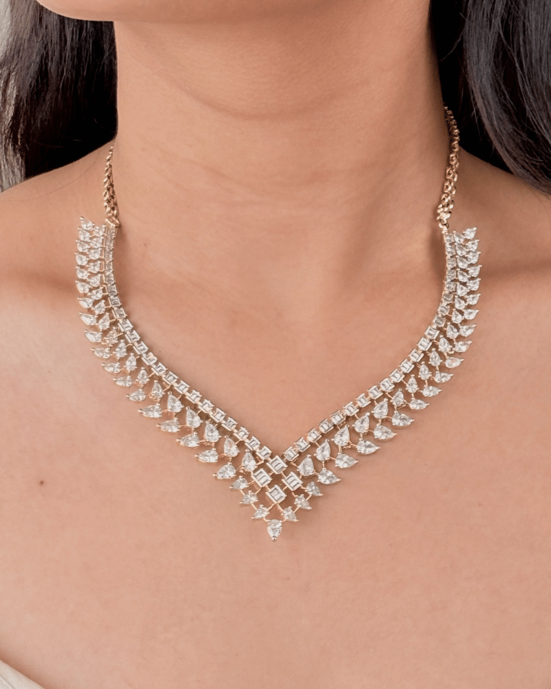 Imperial Sparkling Diamond Necklace | Screw Back