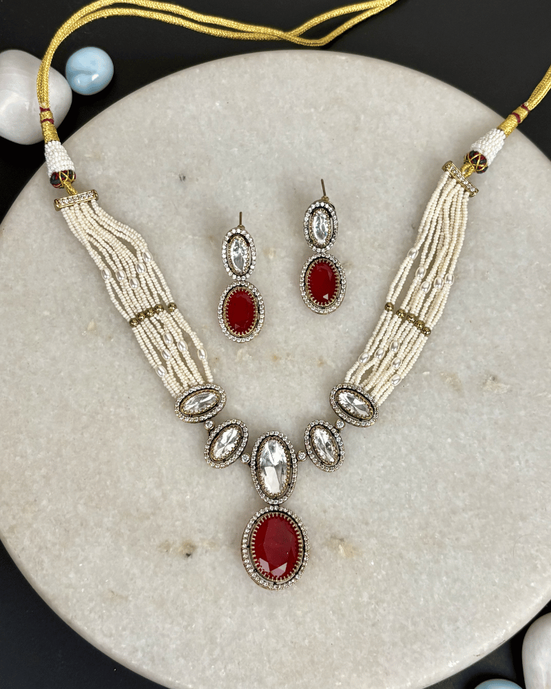 Ruhani Laal Victorian Polki Necklace