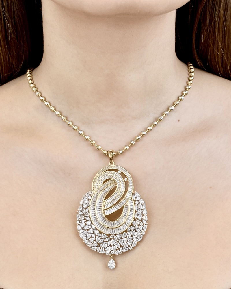 Empress Knot Diamond Pendant Set | Without Chain
