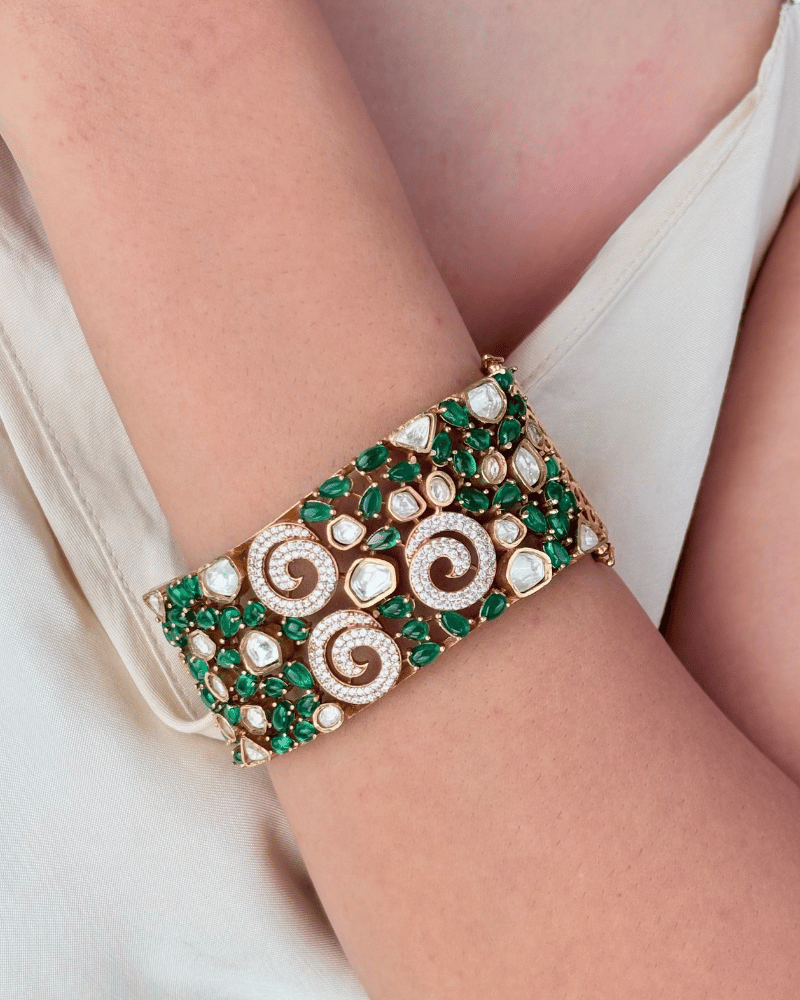 Polki Emerald Dynasty Cuff | Openable