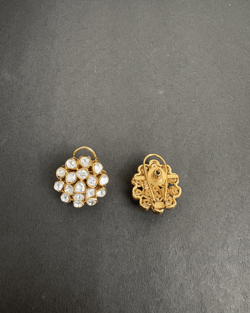 Moissanite Stud Earrings | 18K Gold Plating