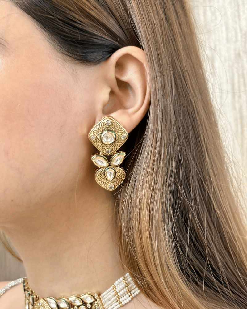 Nawabika Drop Kundan Necklace