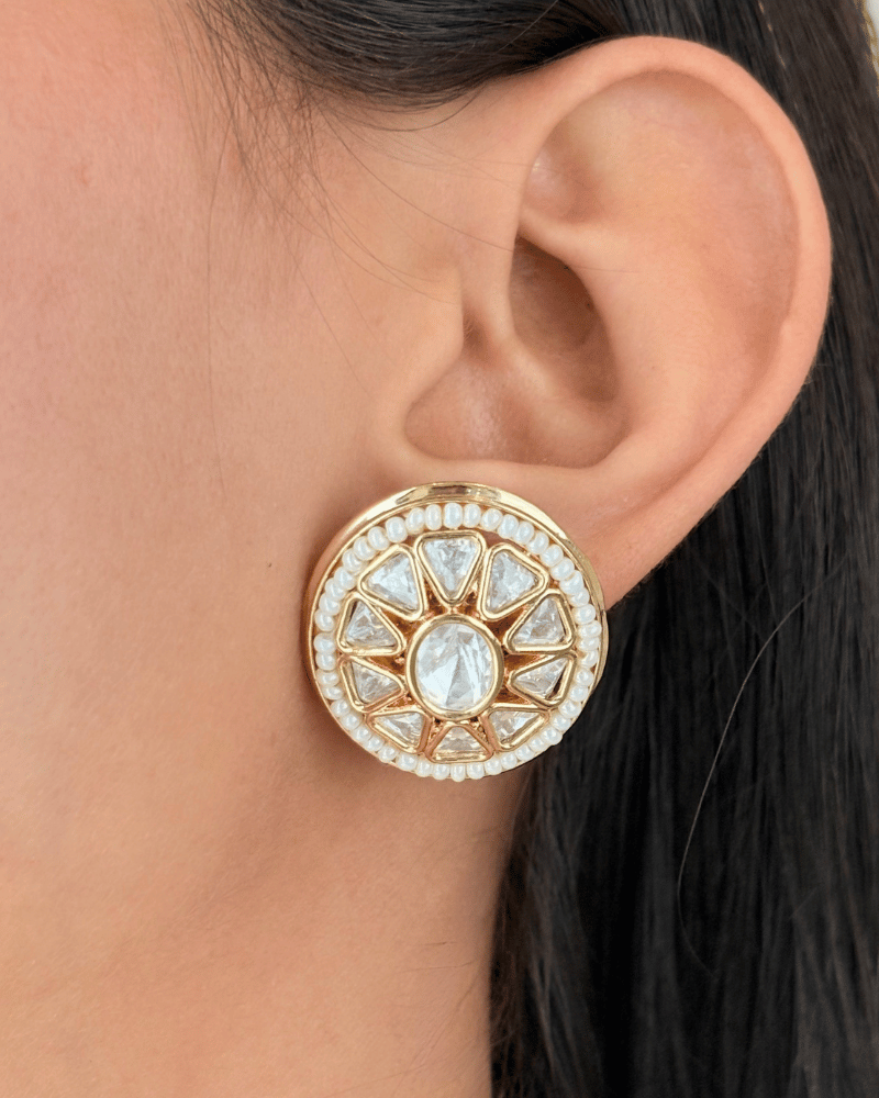 Mahira Polki Pendant Set | Without Chain | Big Size | 18K Gold Plating