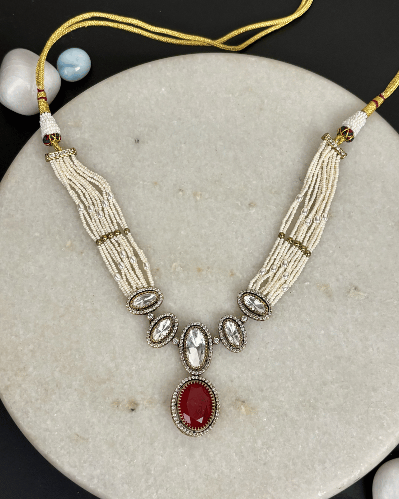 Ruhani Laal Victorian Polki Necklace