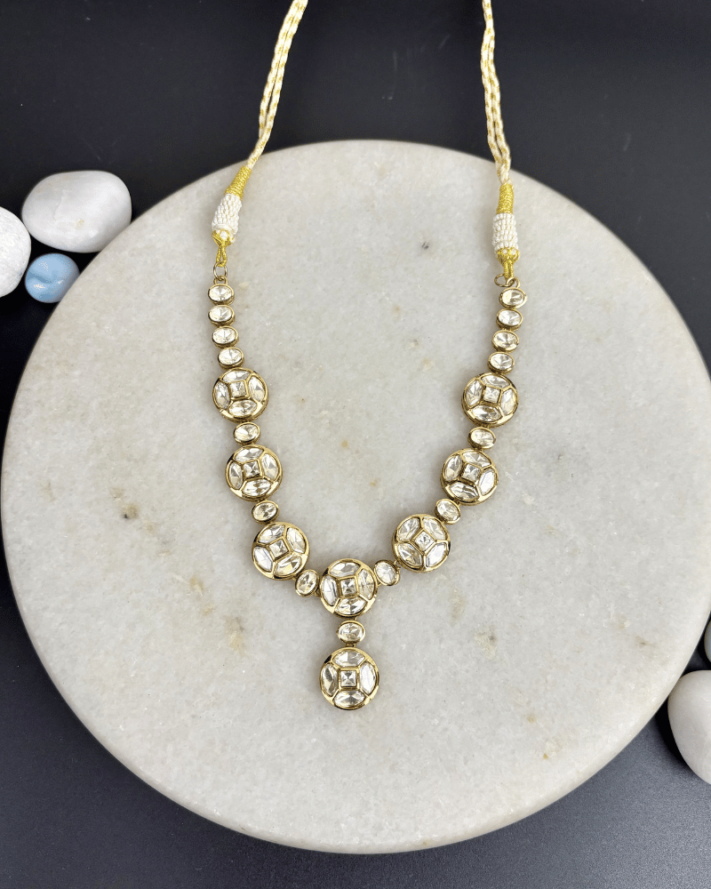 Rivaaz Medallion Drop Polki Necklace
