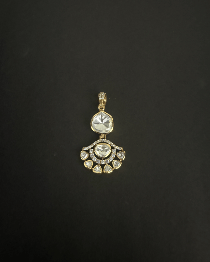 Riya Moissanite Pendant Set | Screw Back | 18K Gold Plating