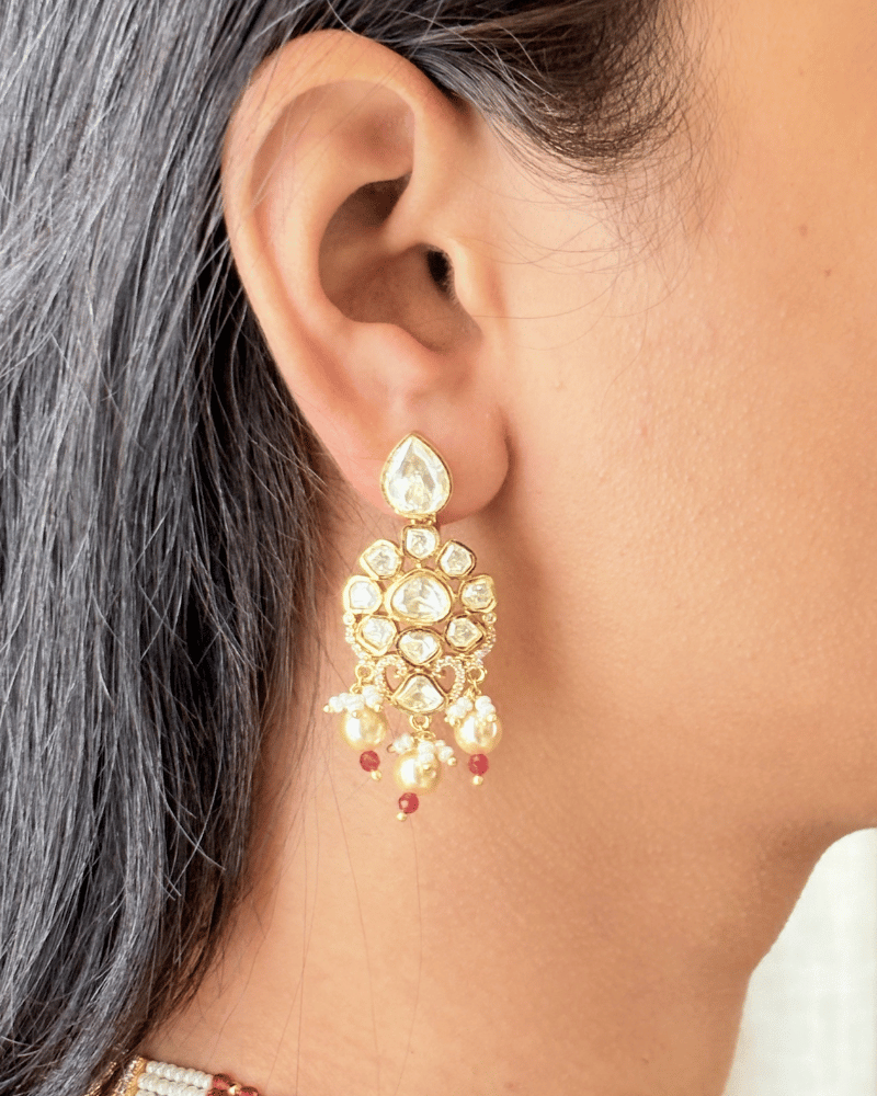 Mehrasa Ruby Moissanite Choker | Screw Back | 18K Gold Plating