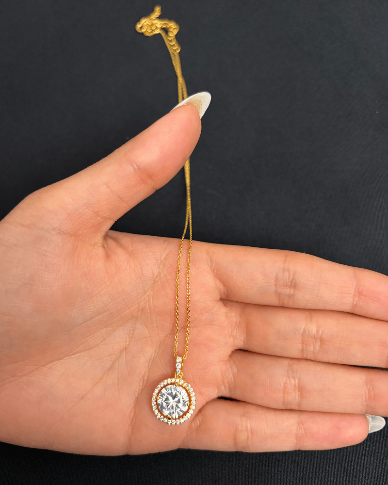 5 Carat Eternal Solitaire Pendant With Chain | Rhodium Plating