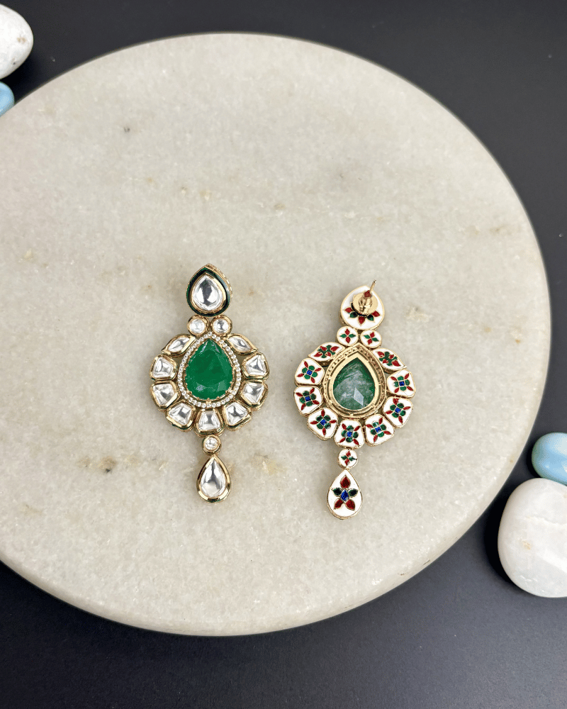 Raktika Emerald Danglers