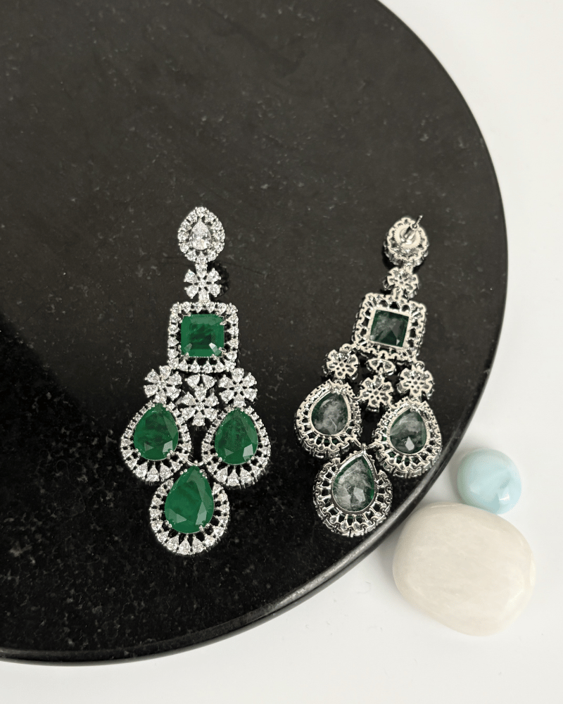 Haarika Emerald Danglers