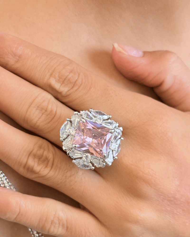 Elaris Crystal Ring  | Adjustable | Rhodium Plating