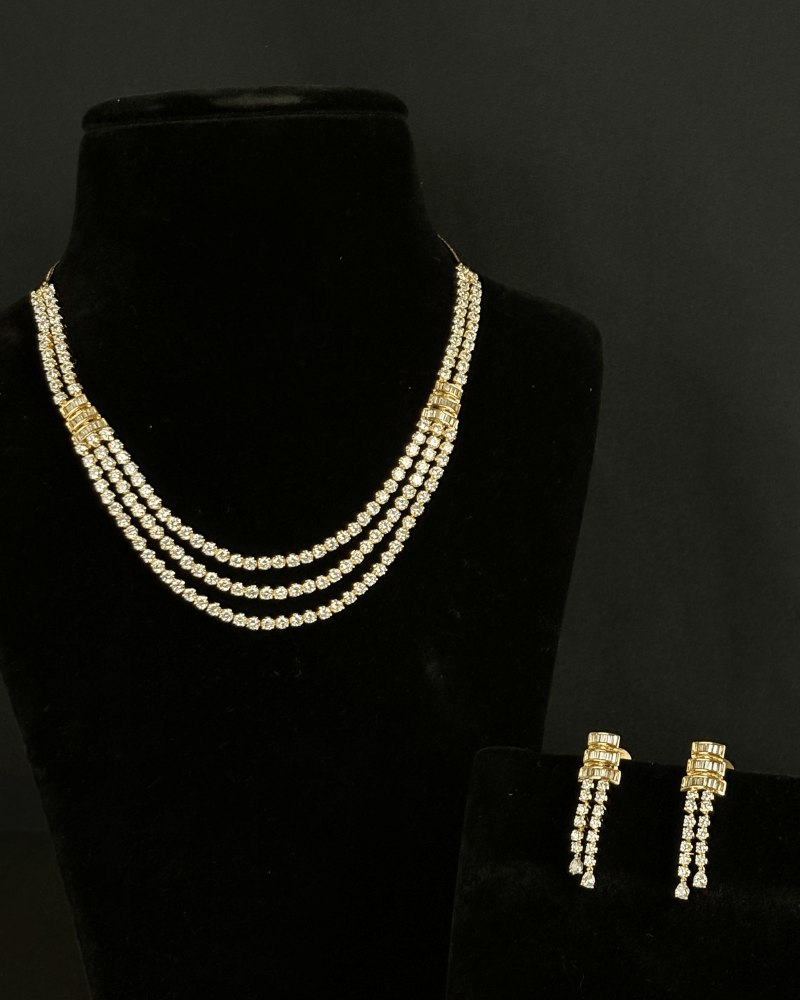 Shahi Pratibha Three Layer Diamond Necklace