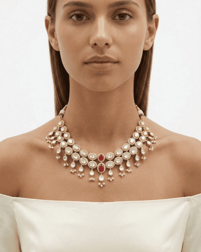 Rani Padmavati Moissanite Haar | Screw Back | 18K Gold Plating