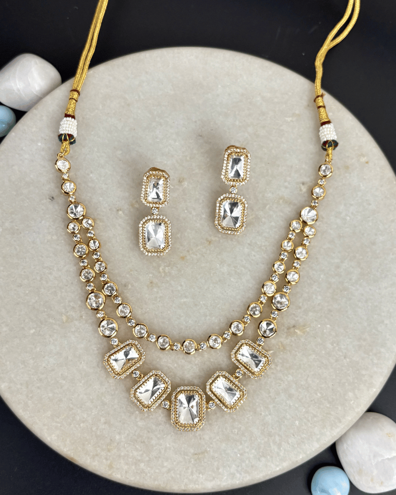 Sheen Double Layer Polki Necklace