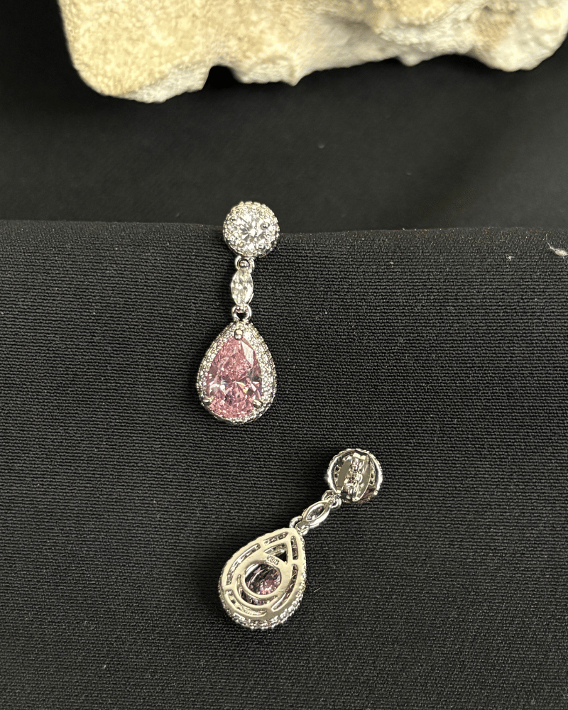 Pink Whisper Crystal Danglers