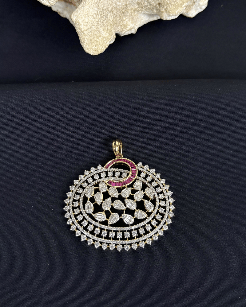 Ishva Medallion Pendant Set | Big Size | Screw Back