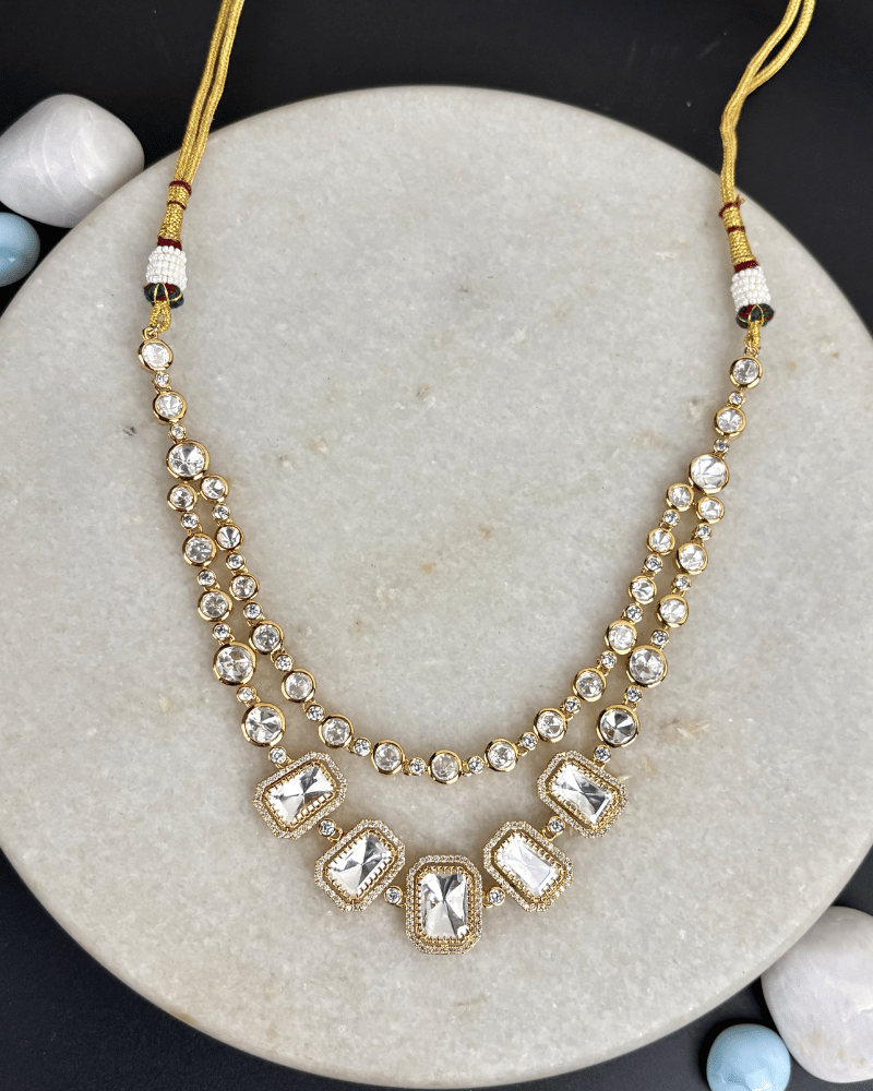 Sheen Double Layer Polki Necklace