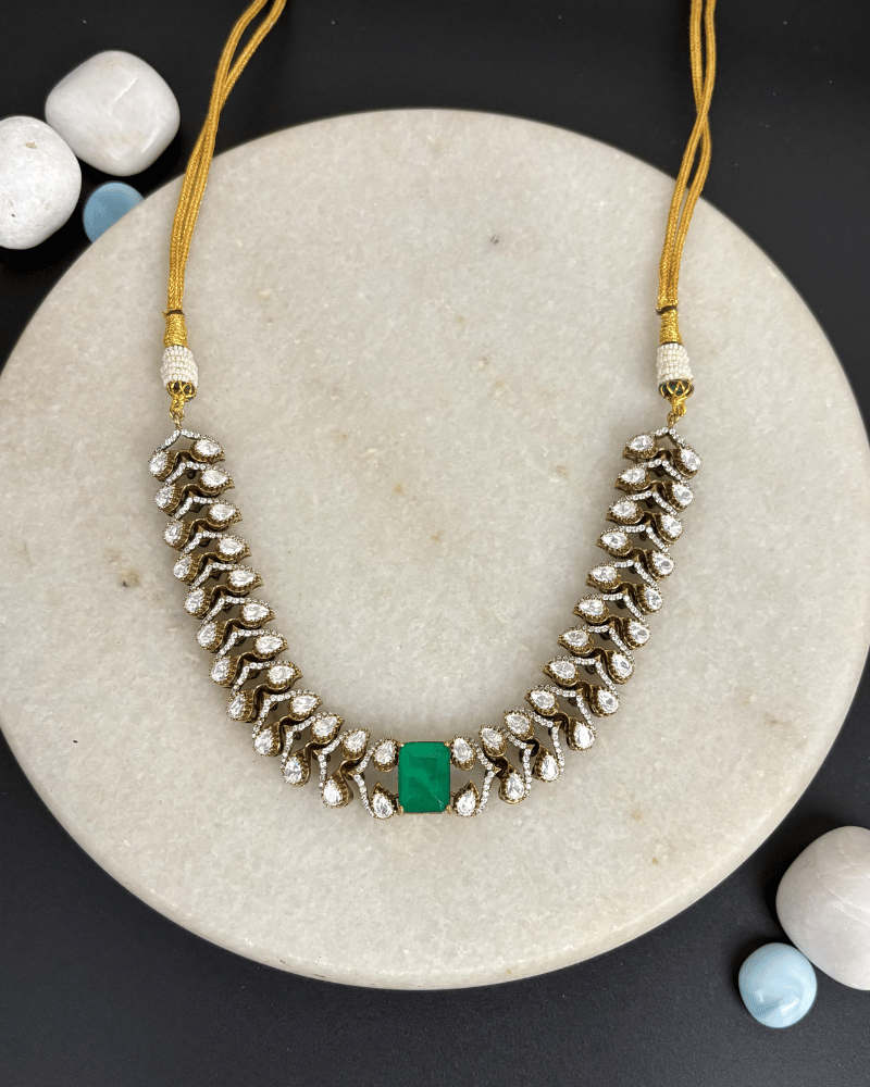 Emerald Vana Victorian Polki Necklace