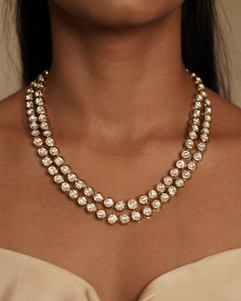 Barkha Double Line Long Kundan Haar