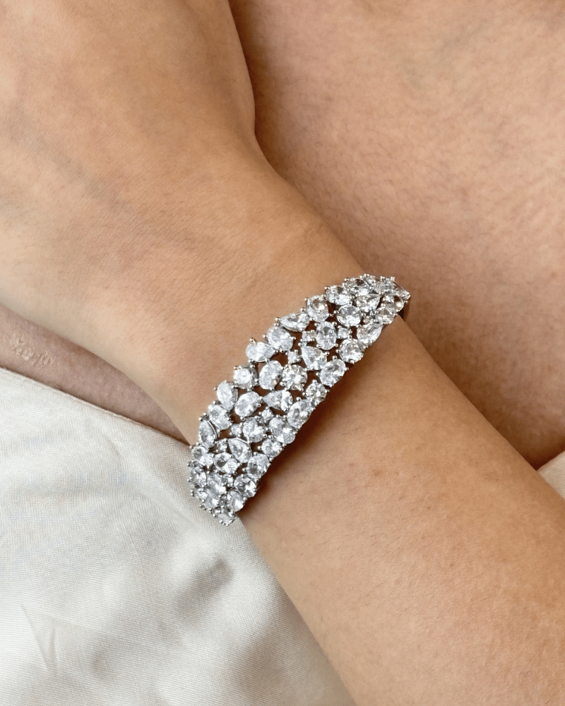 Raha Diamond Bracelet | Silver | Openable