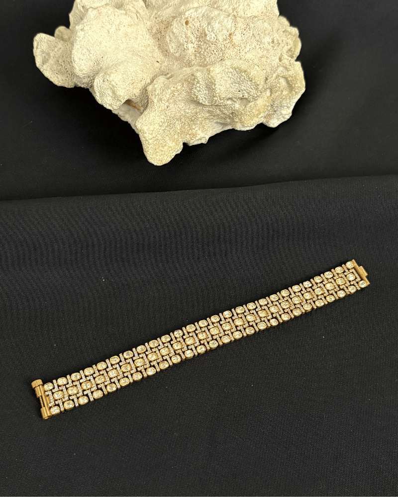 Nakshi Moissanite Bracelet | Openable | 18K Gold Plating