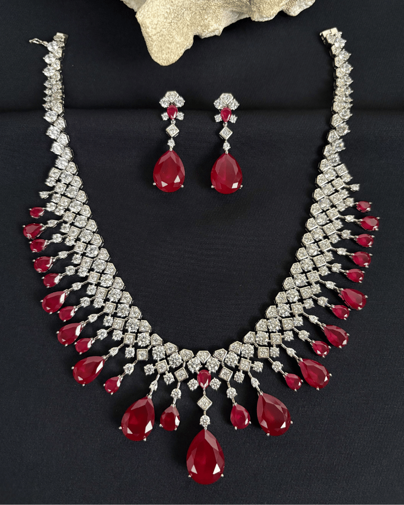 Ruby Ki Rani Diamond Haar | Rhodium Plating