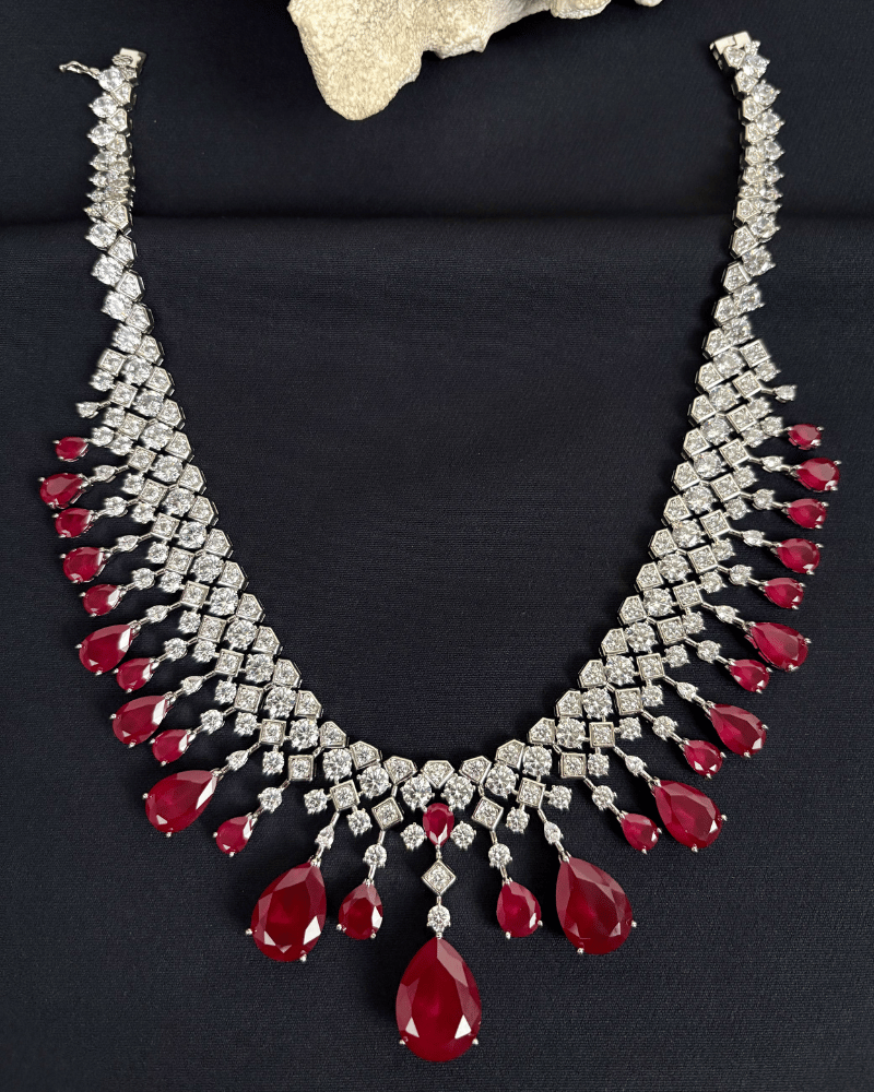 Ruby Ki Rani Diamond Haar | Rhodium Plating